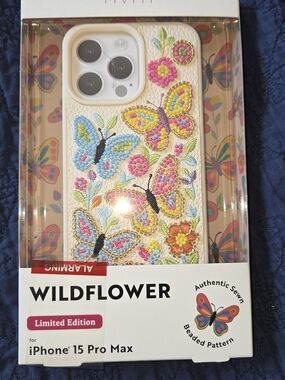 NIB, Wildflower Limited Edition Butterfly Beaded iPhone 15 Pro Max Case. CP